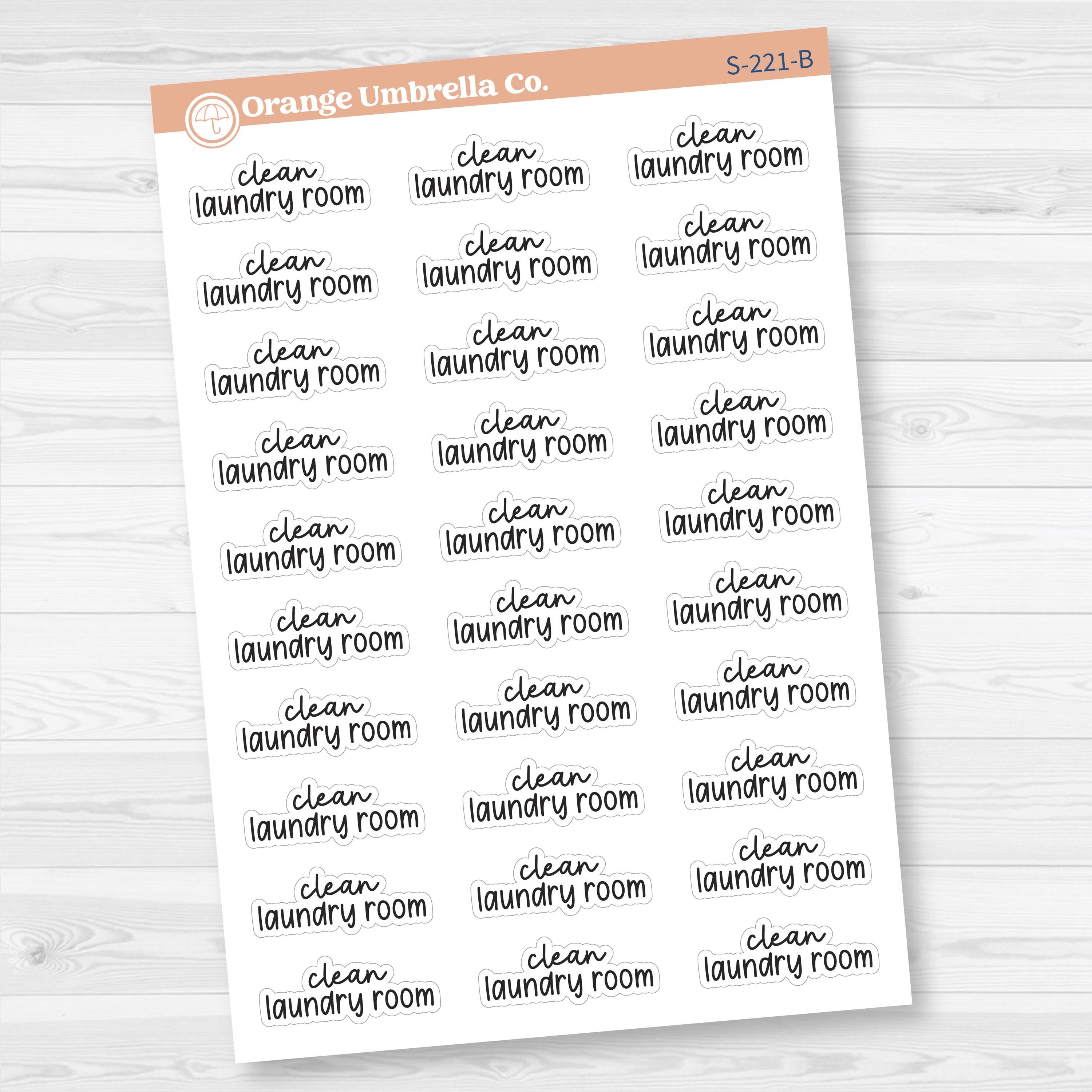 Clean Laundry Room Script Planner Stickers | F17 | S-221
