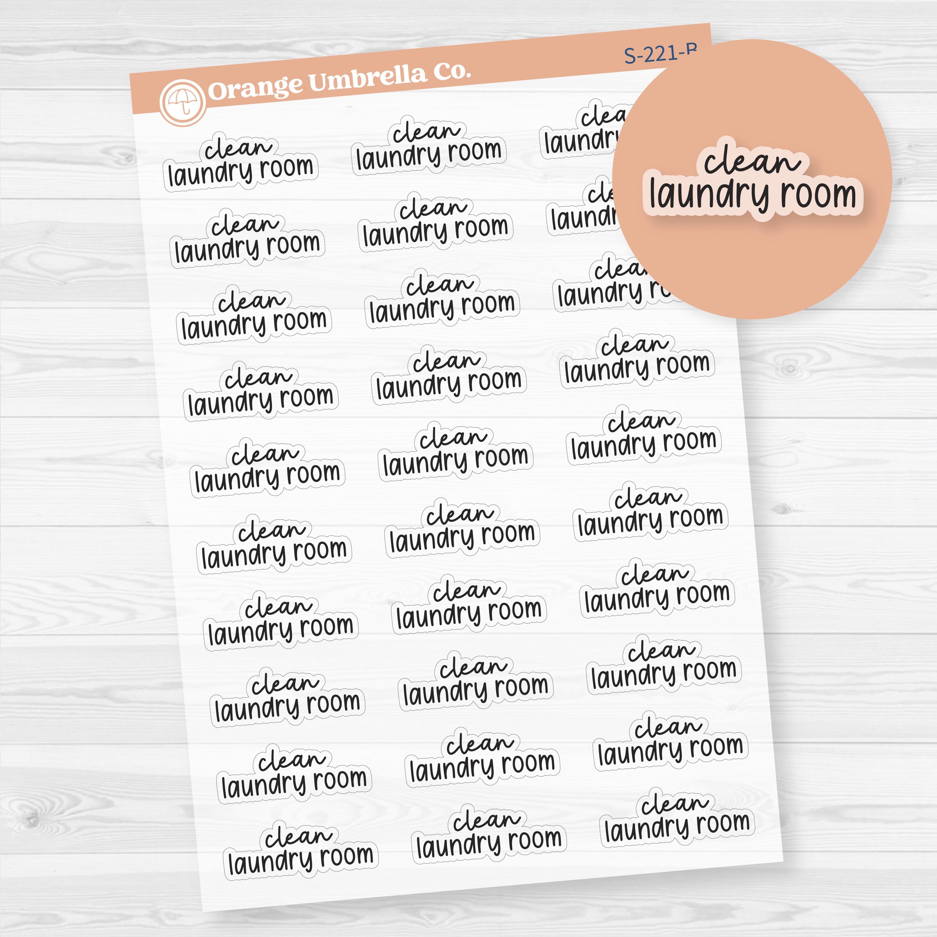 Clean Laundry Room Script Planner Stickers | F17 | Clear Matte | S-221-BCM