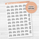 Clean Garage Script Planner Stickers | F17 | Clear Matte | S-222-BCM