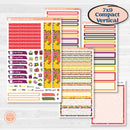 Spring or Summer Floral Kit | 7x9 Compact Vertical Planner Kit Stickers | Flower Garden | KIT-381-H