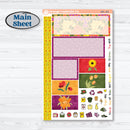 Spring or Summer Floral Kit | Plum Vertical Priorities 7x9 Planner Kit Stickers | Flower Garden | KIT-381-J