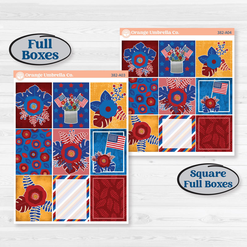 Floral Memorial Day Kit | Weekly Sticker Kit for Vertical Planners like Erin Condren | Brave | KIT-382-A