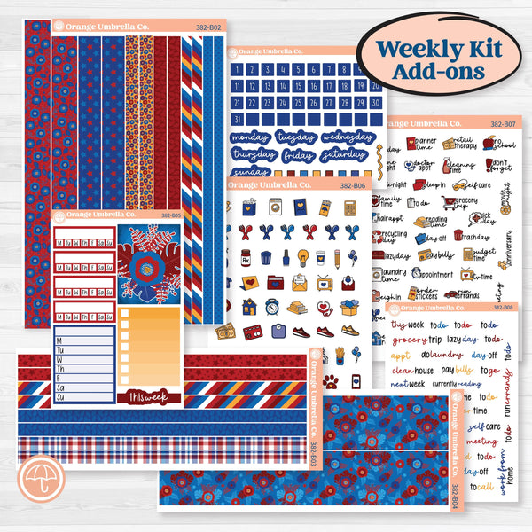 Floral Memorial Day Kit | Weekly Add-On Planner Kit Stickers | Brave | KIT-382-B