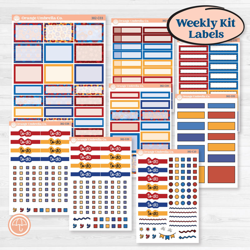 Floral Memorial Day Kit | Weekly Add-On Labels Planner Kit Stickers | Brave | KIT-382-C