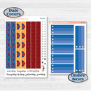 Floral Memorial Day Kit | 7x9 Plum Daily Planner Kit Stickers | Brave | KIT-382-P