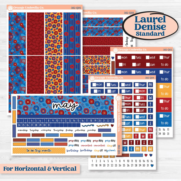 Floral Memorial Day Kit | Laurel Denise Standard Vertical & Horizontal Planner Kit Stickers | Brave | KIT-382-Q