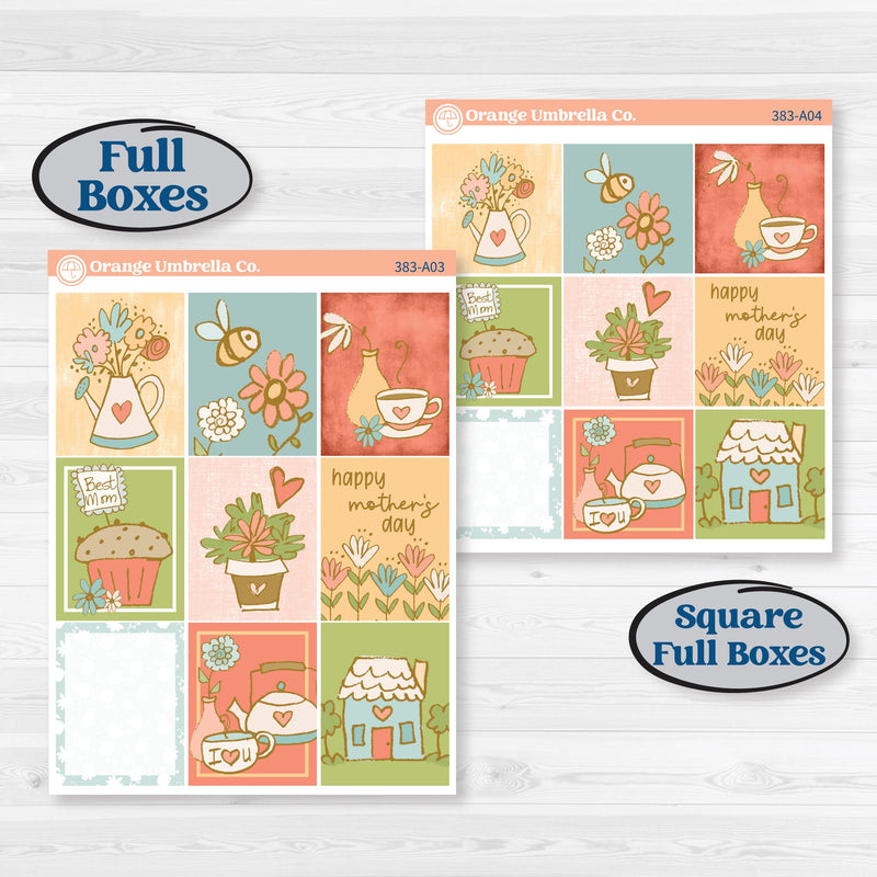 Mother's Day Kit | Weekly Sticker Kit for Vertical Planners like Erin Condren | Mom's Day Off | KIT-383-A