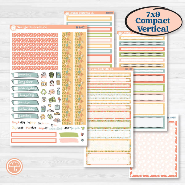 Mother’s Day Kit | 7x9 Compact Vertical Planner Kit Stickers | Mom's Day Off | KIT-383-H