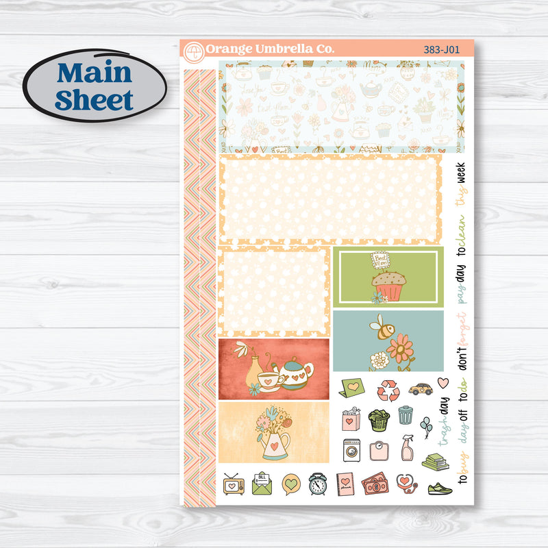 Mother’s Day Kit | Plum Vertical Priorities 7x9 Planner Kit Stickers | Mom's Day Off | KIT-383-J