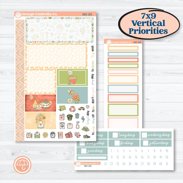 Mother’s Day Kit | Plum Vertical Priorities 7x9 Planner Kit Stickers | Mom's Day Off | KIT-383-J