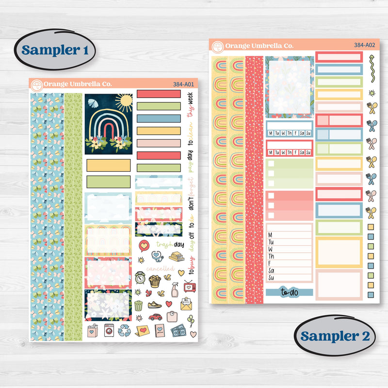 Butterflies & Rainbow Summer Kit | Weekly Sticker Kit for Vertical Planners like Erin Condren | Spring Breeze | KIT-384-A