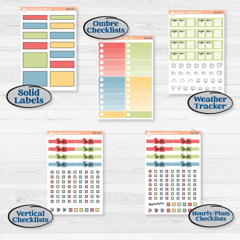 Butterflies & Rainbow Summer Kit | Weekly Add-On Labels Planner Kit Stickers | Spring Breeze | KIT-384-C