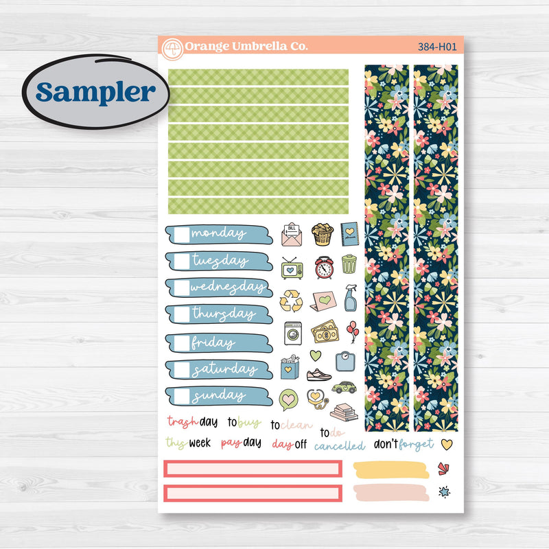 Butterflies & Rainbow Summer Kit | 7x9 Compact Vertical Planner Kit Stickers | Spring Breeze | KIT-384-H