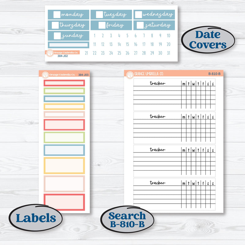 Butterflies & Rainbow Summer Kit | Plum Vertical Priorities 7x9 Planner Kit Stickers | Spring Breeze | KIT-384-J