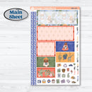 Bear and Plant Kit | Plum Vertical Priorities 7x9 Planner Kit Stickers | Homebody | KIT-385-J