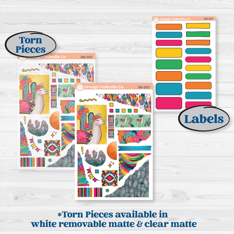 Cinco De Mayo Llama Kit | Journaling Kit Planner Stickers | Pinata | KIT-386-D