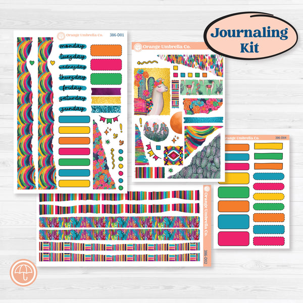 Cinco De Mayo Llama Kit | Journaling Kit Planner Stickers | Pinata | KIT-386-D