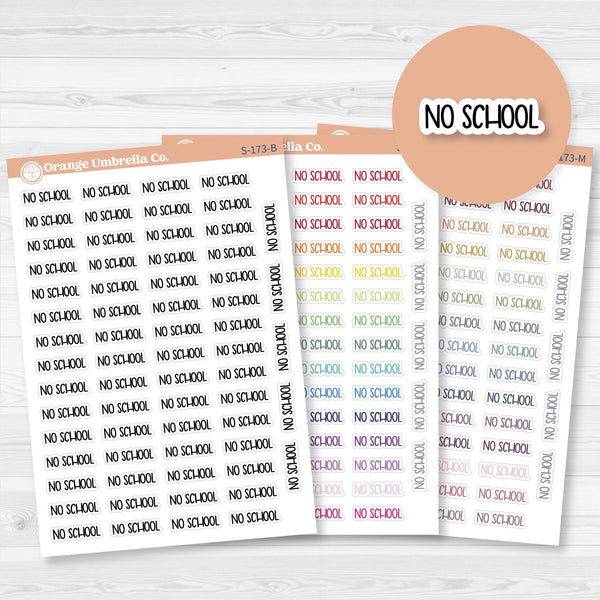 No School Planner Stickers | F8 | S-173