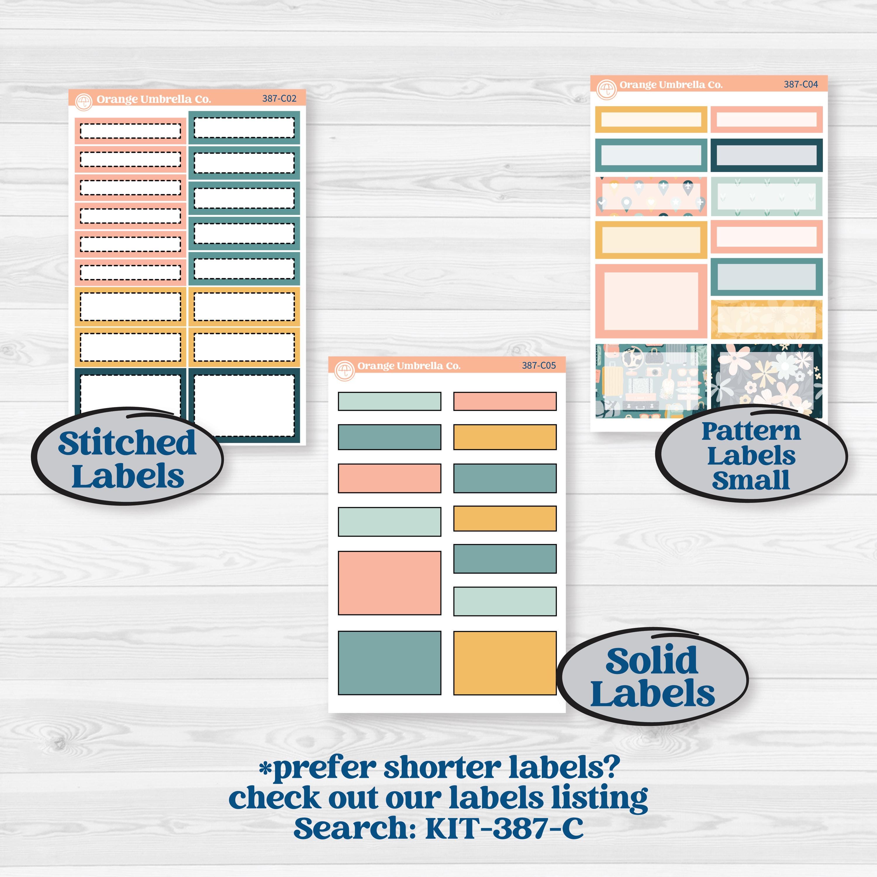 Travel Vacation Planner Kit | A5 Compact Vertical Planner Kit Stickers for Erin Condren | Adventure Awaits | KIT-387-G