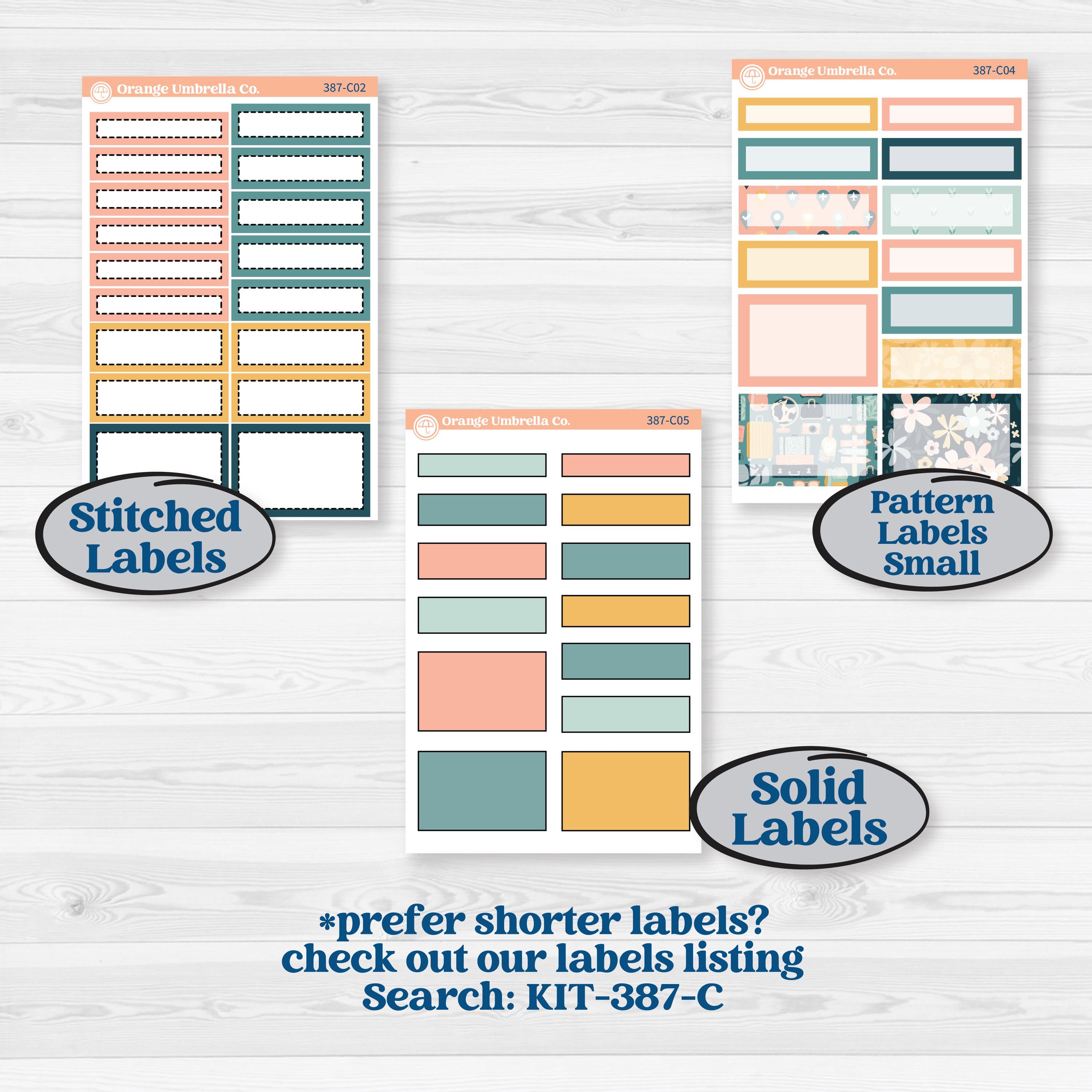 Travel Vacation Planner Kit | 7x9 Erin Condren Daily Duo Planner Kit Stickers | Adventure Awaits | KIT-387-M