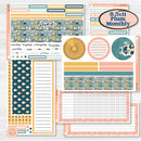 Travel Vacation Planner Kit | 8.5x11 Plum Monthly & Dashboard Planner Kit Stickers | Adventure Awaits | KIT-387-U