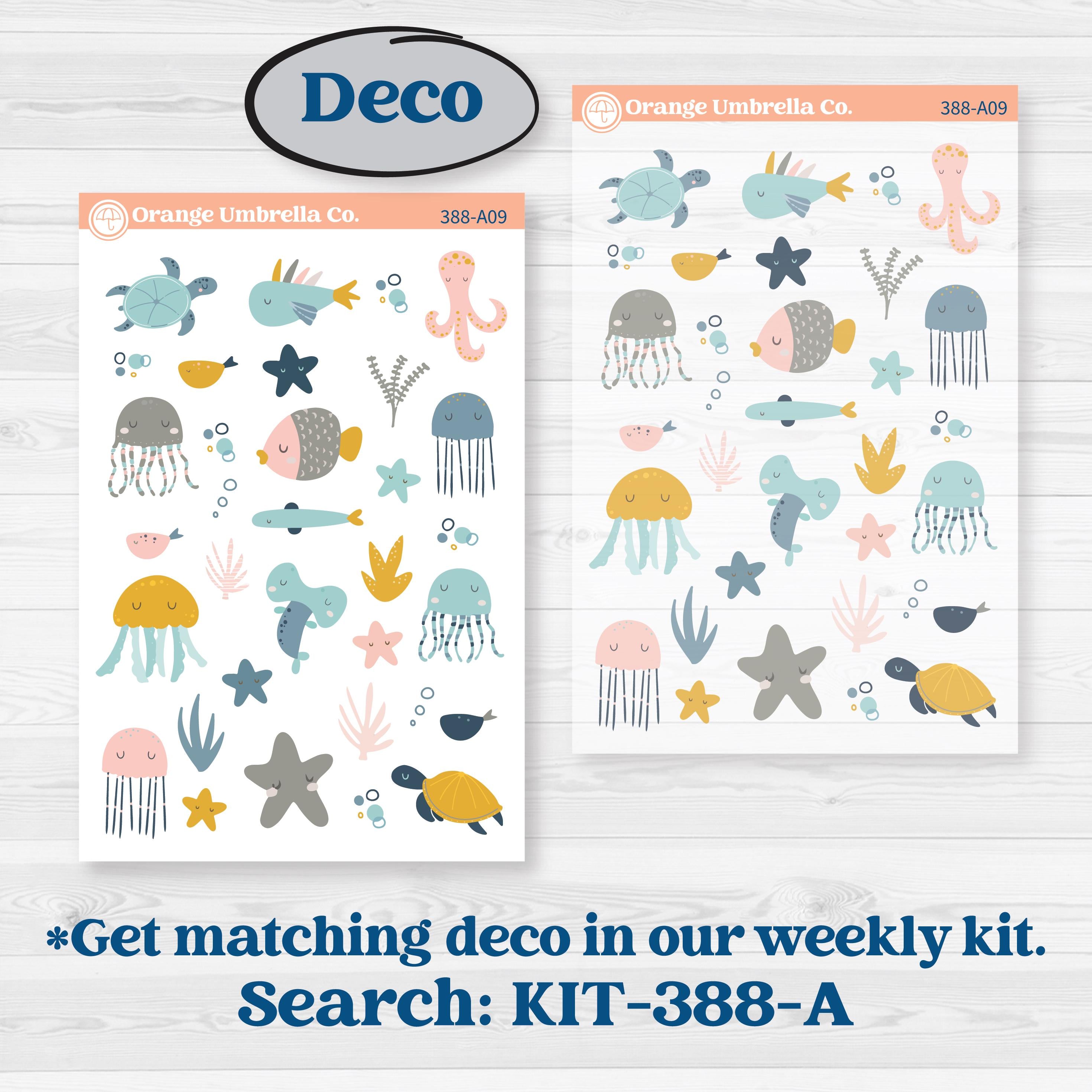 Summer Ocean Beach Kit | Journaling Kit Planner Stickers | Seas the Day | KIT-388-D