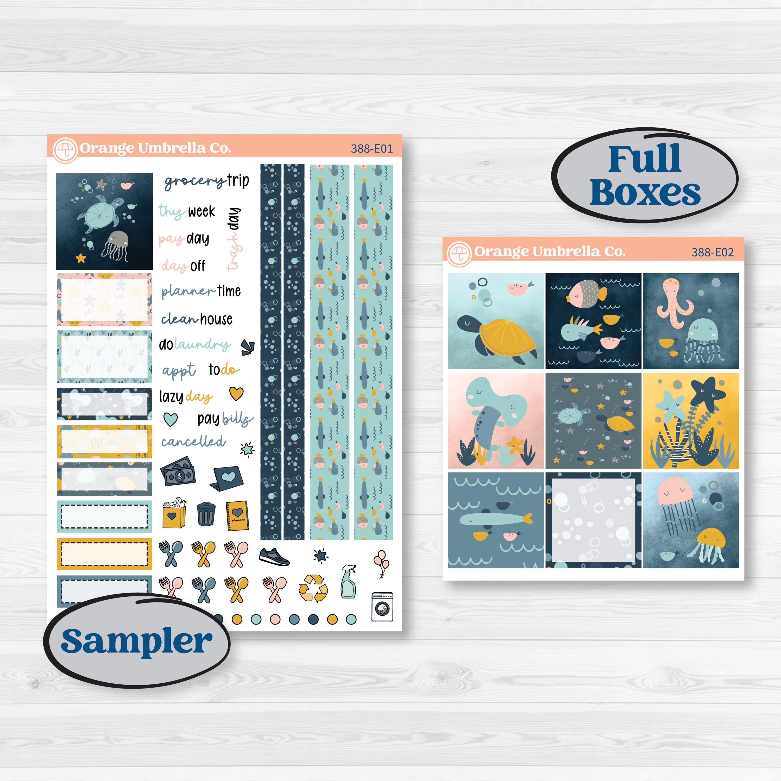 Summer Ocean Beach Kit | Hobonichi Cousin Weekly & Daily Planner Kit Stickers | Seas the Day | KIT-388-E