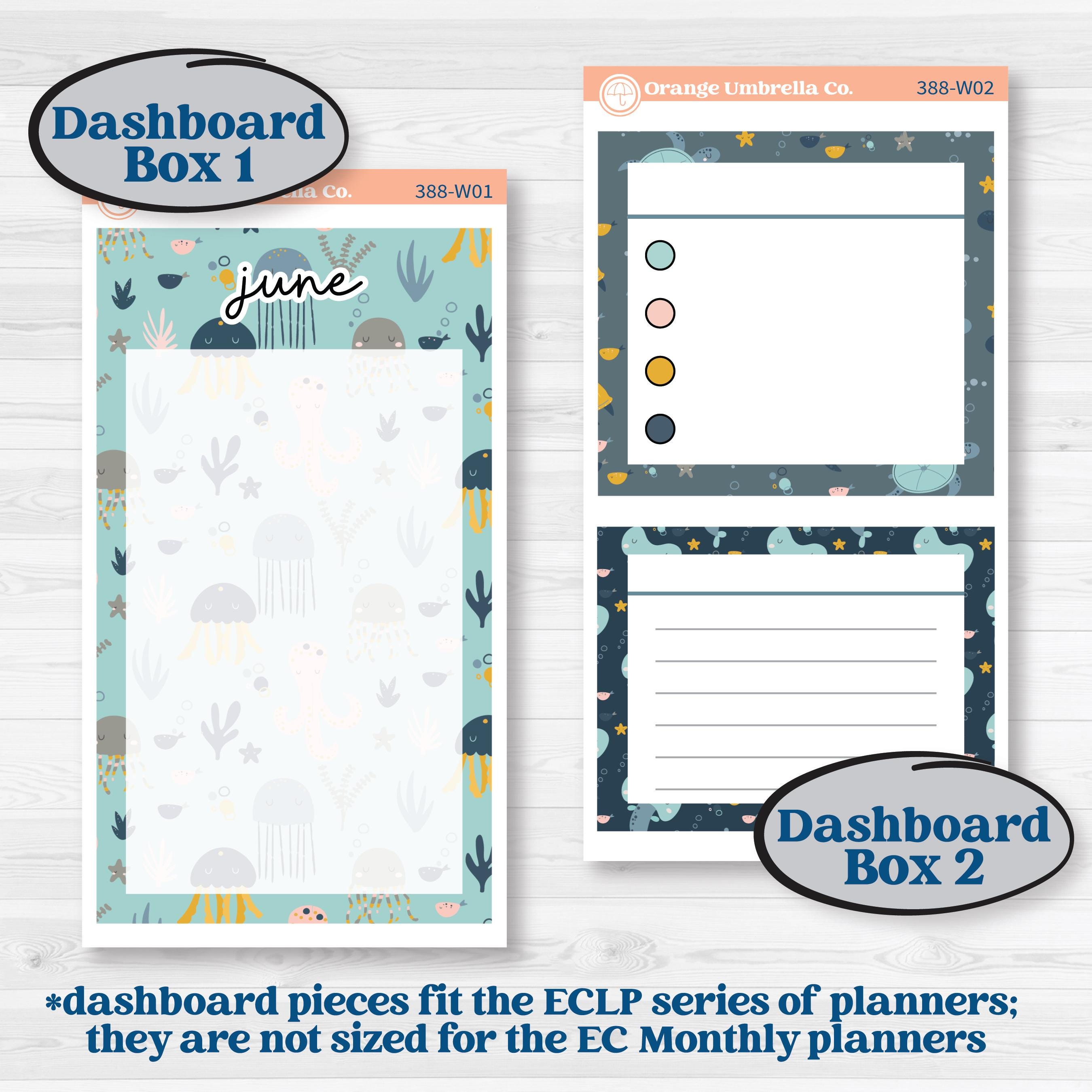 Summer Ocean Beach Kit | 7x9 Erin Condren Life Planner Monthly & Dashboard Planner Kit Stickers | Seas the Day | KIT-388-W