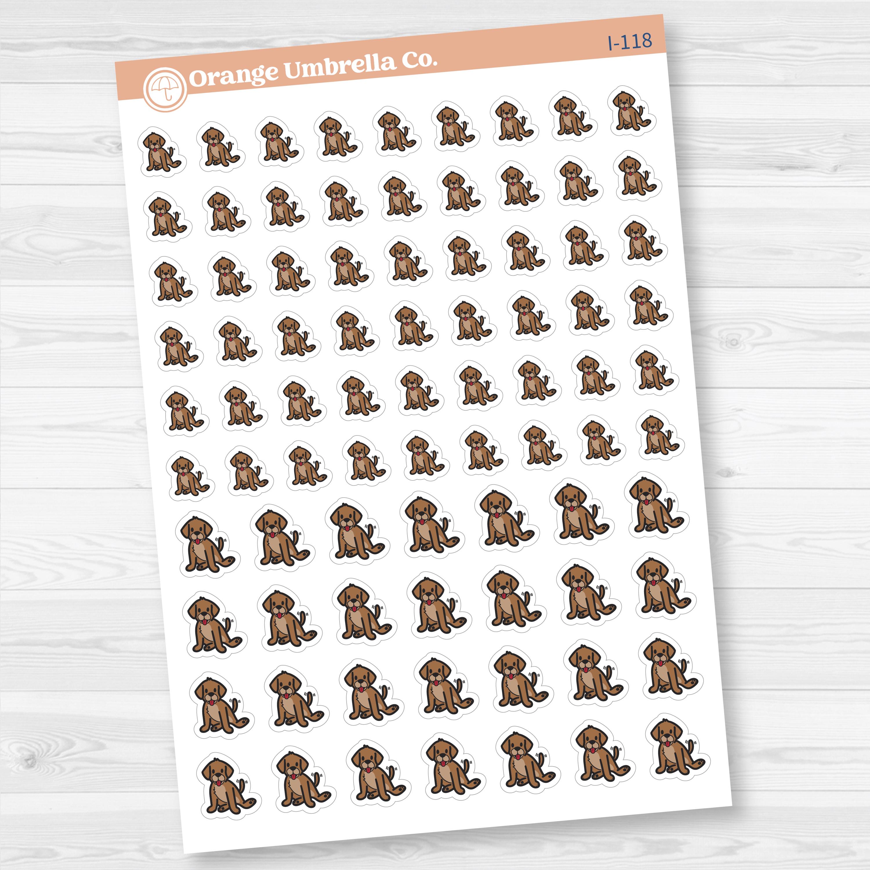Walk Dog | Feed Dog | Groom Dog | Hand Doodled Icons Planner Stickers | I-118