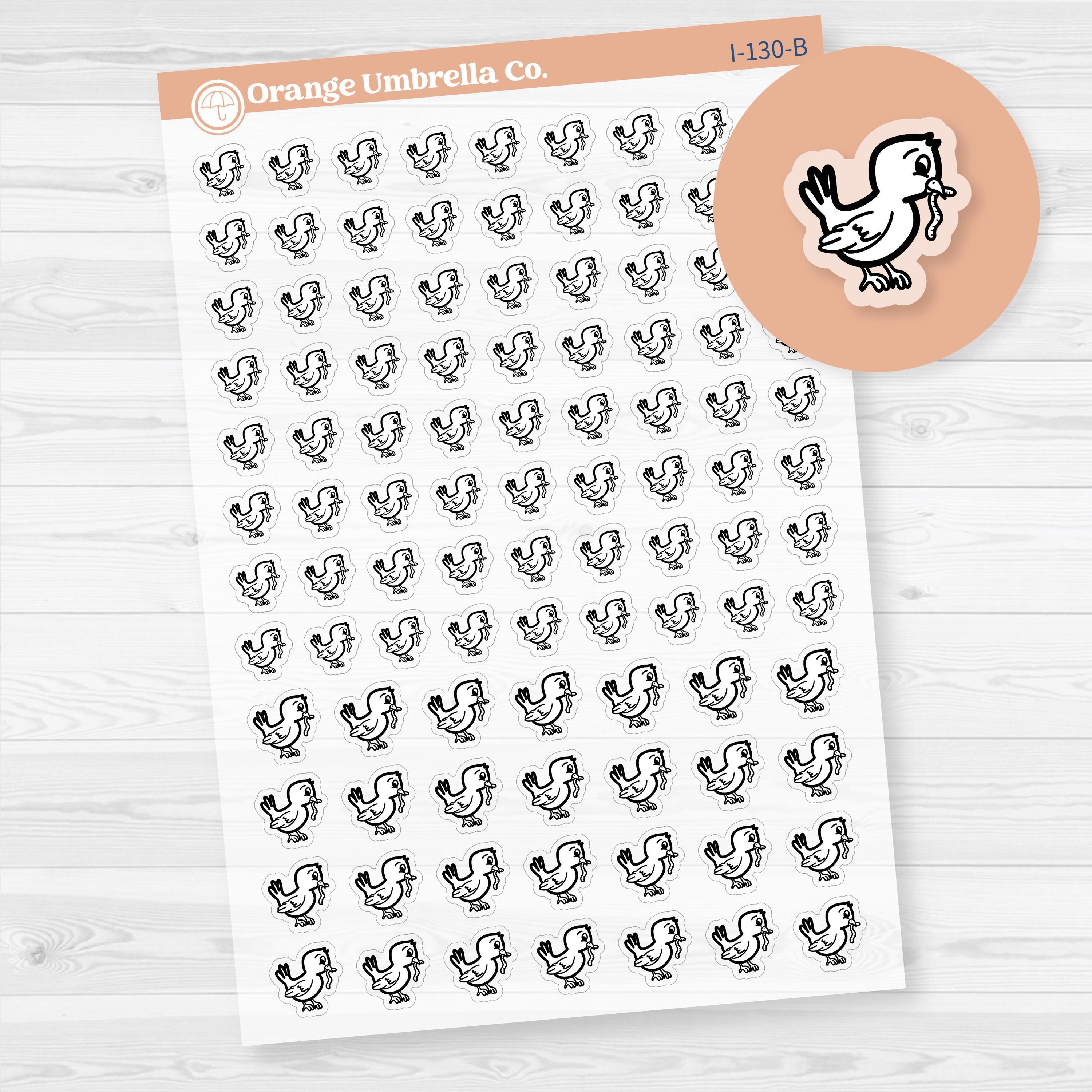 Bird Icons | Buy Bird Seed | Hand Doodled Icons Planner Stickers | Clear Matte | I-130-BCM