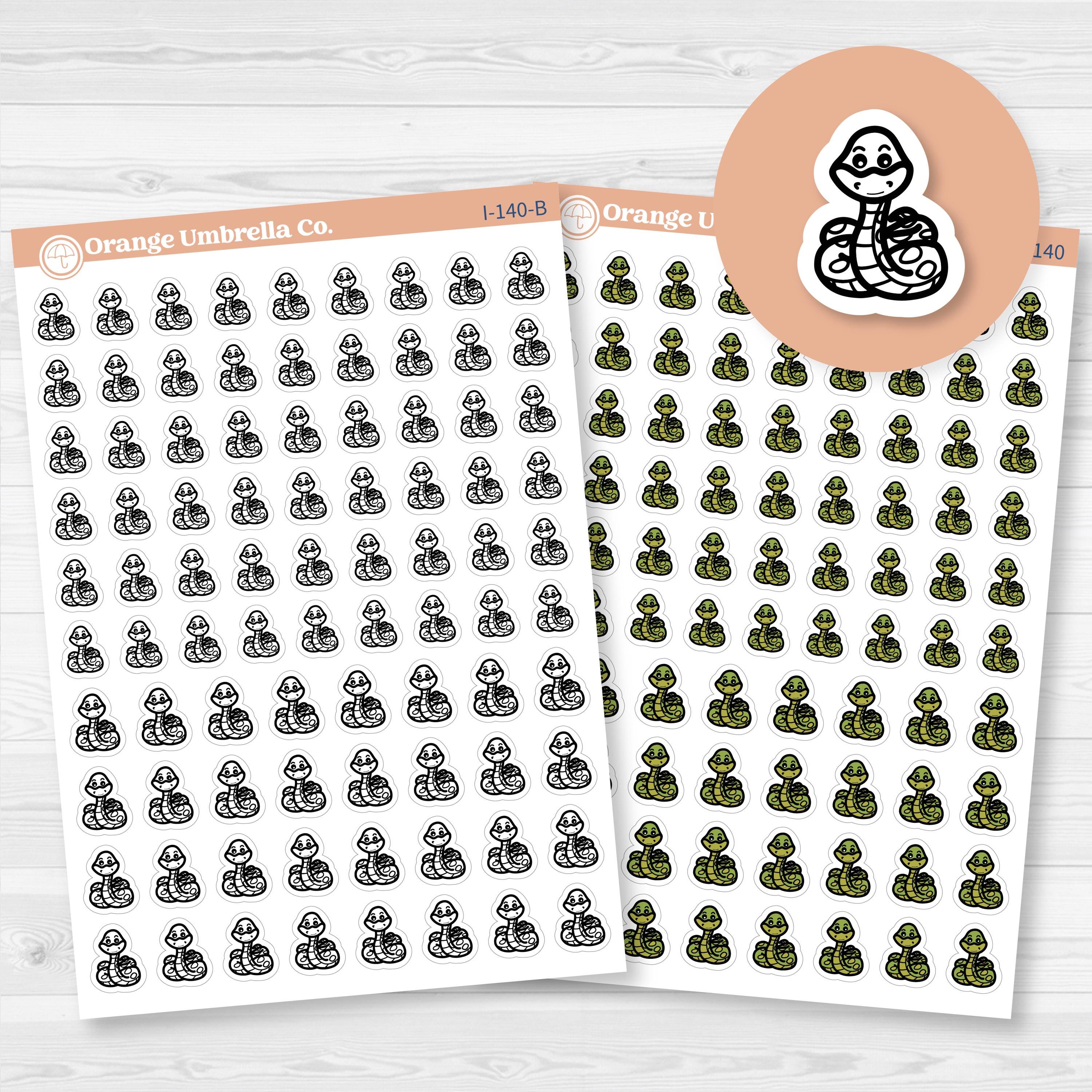 Feed Snake | Clean Snake Cage | Hand Doodled Icons Planner Stickers | I-140