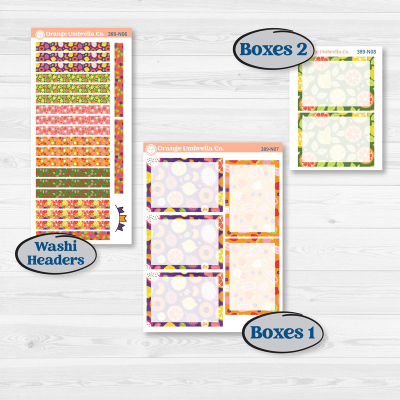 Summer Fruit Kit | A5 Plum Daily Planner Kit Stickers | Ripe | KIT-389-N