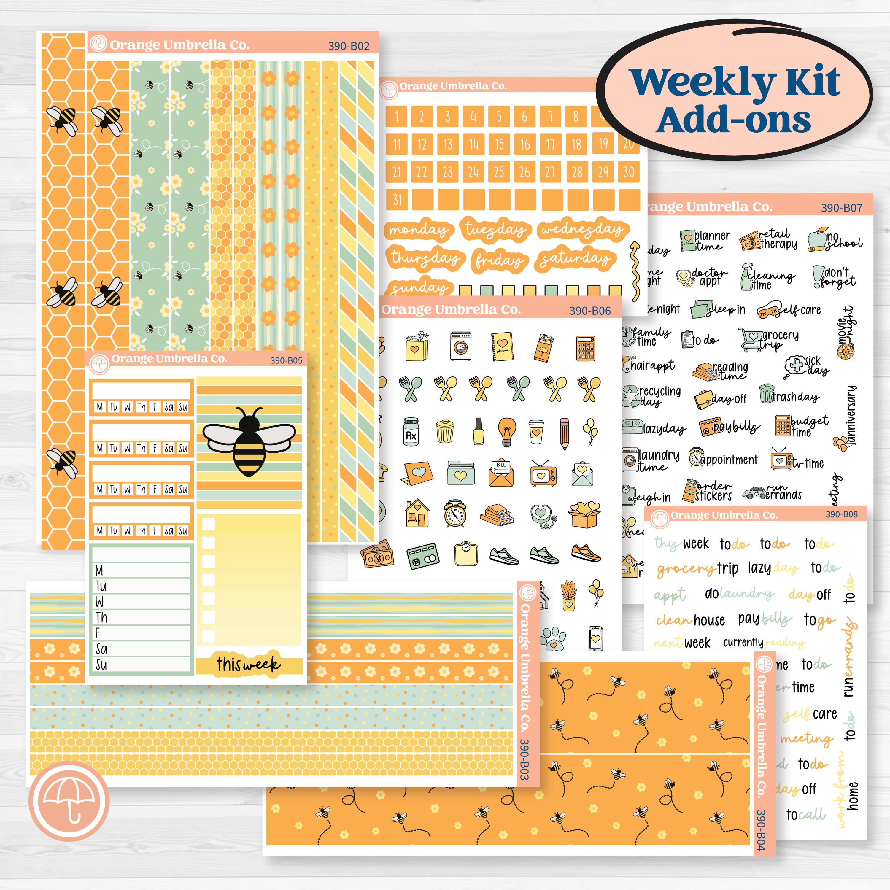 Bee Planner Kit | Weekly Add-On Planner Kit Stickers | Buzz Off | KIT-390-B