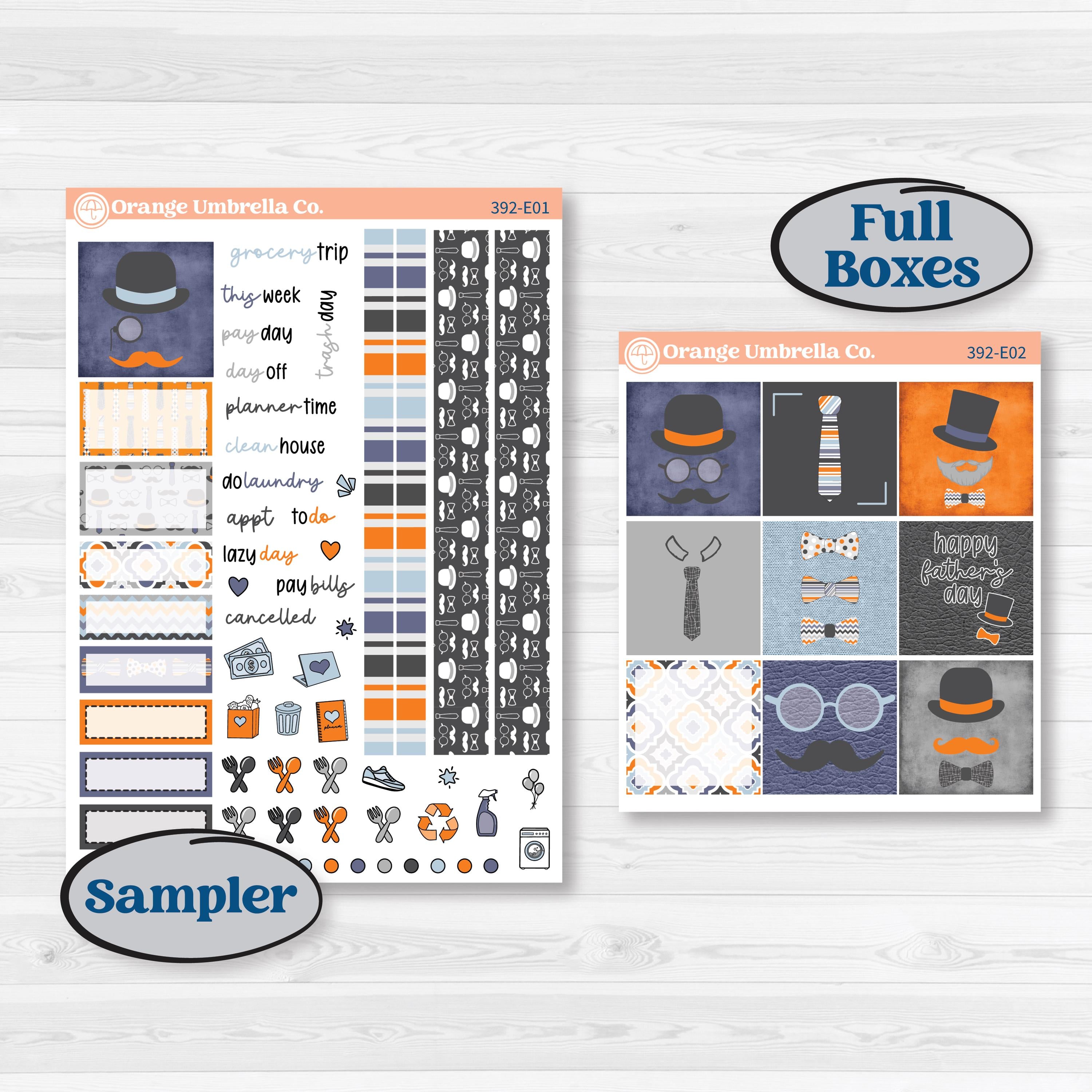 Father’s Day Kit | Hobonichi Cousin Weekly & Daily Planner Kit Stickers | Dapper Dad | KIT-392-E