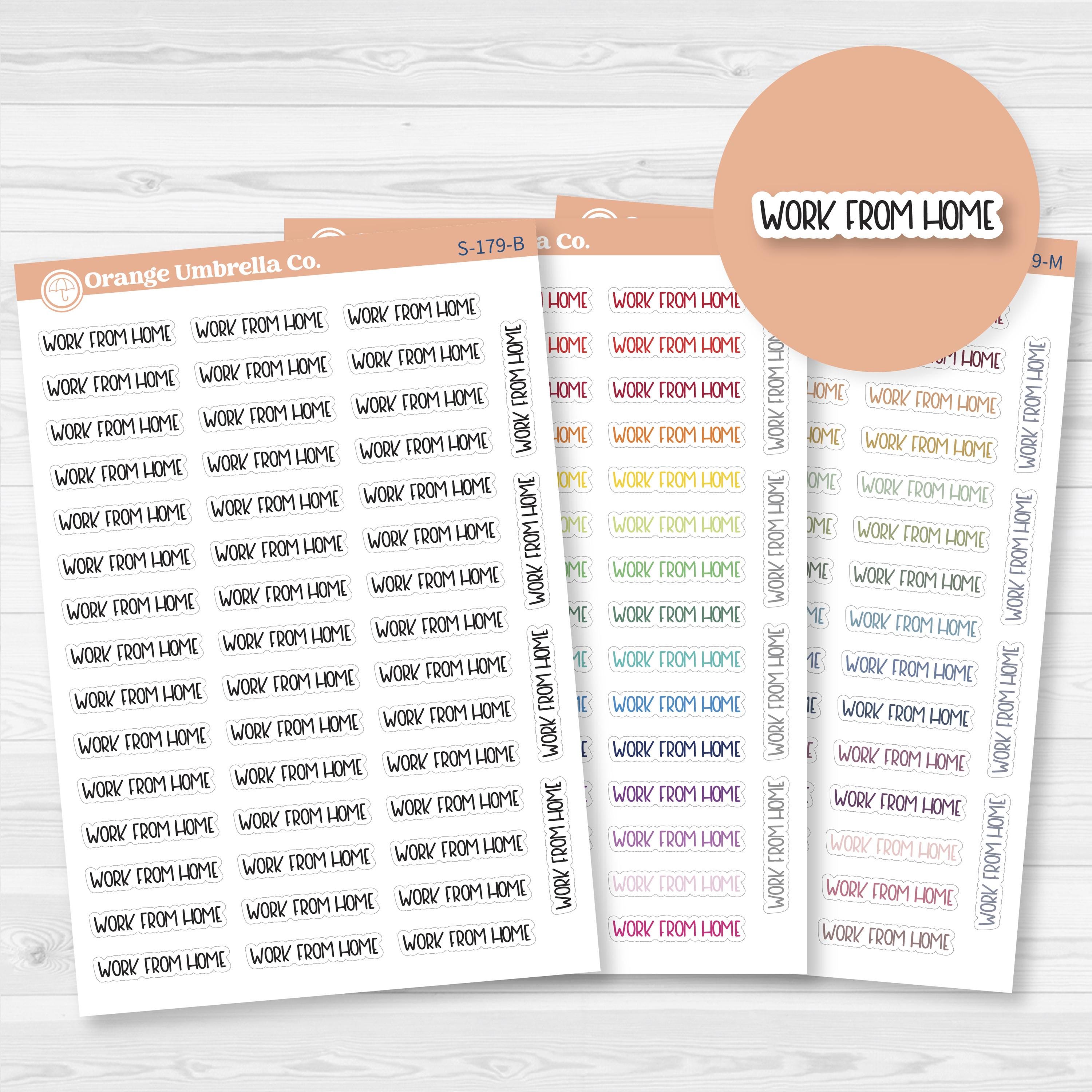 Work From Home Planner Stickers | F8 | S-179
