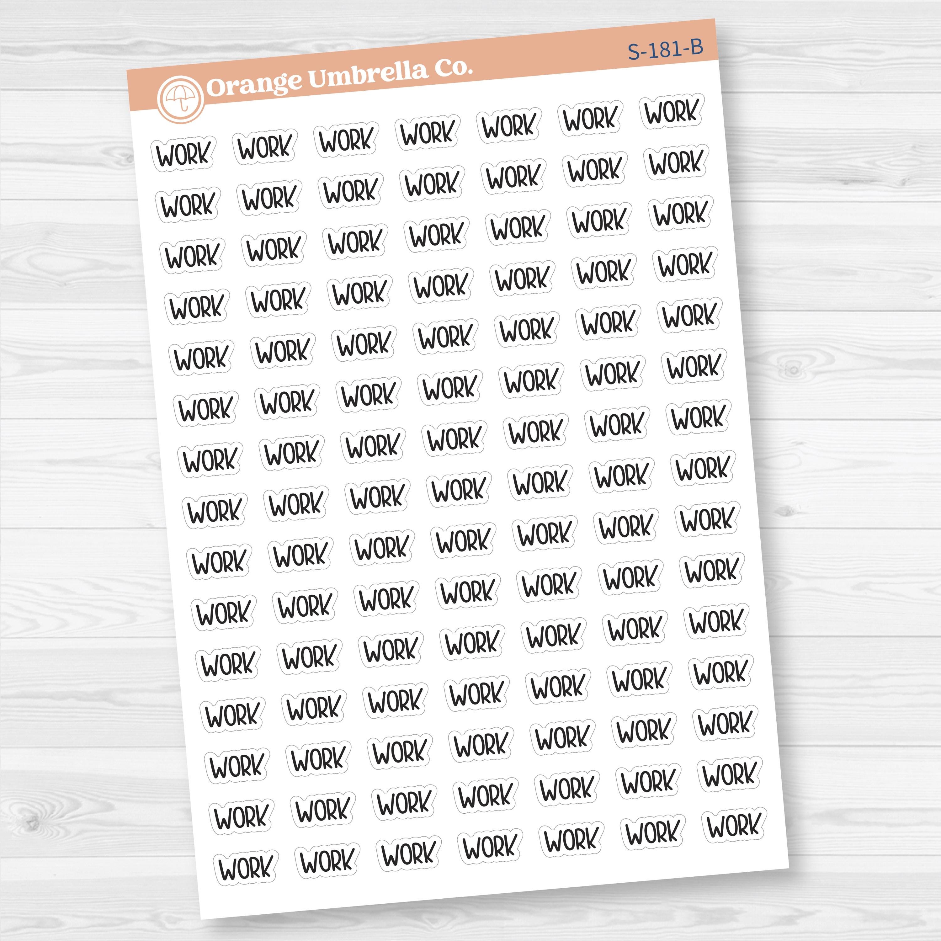 Work Script Planner Stickers | F8 | S-181