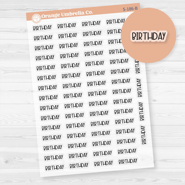 Birthday Script Planner Stickers | F8 | Clear Matte | S-186-BCM