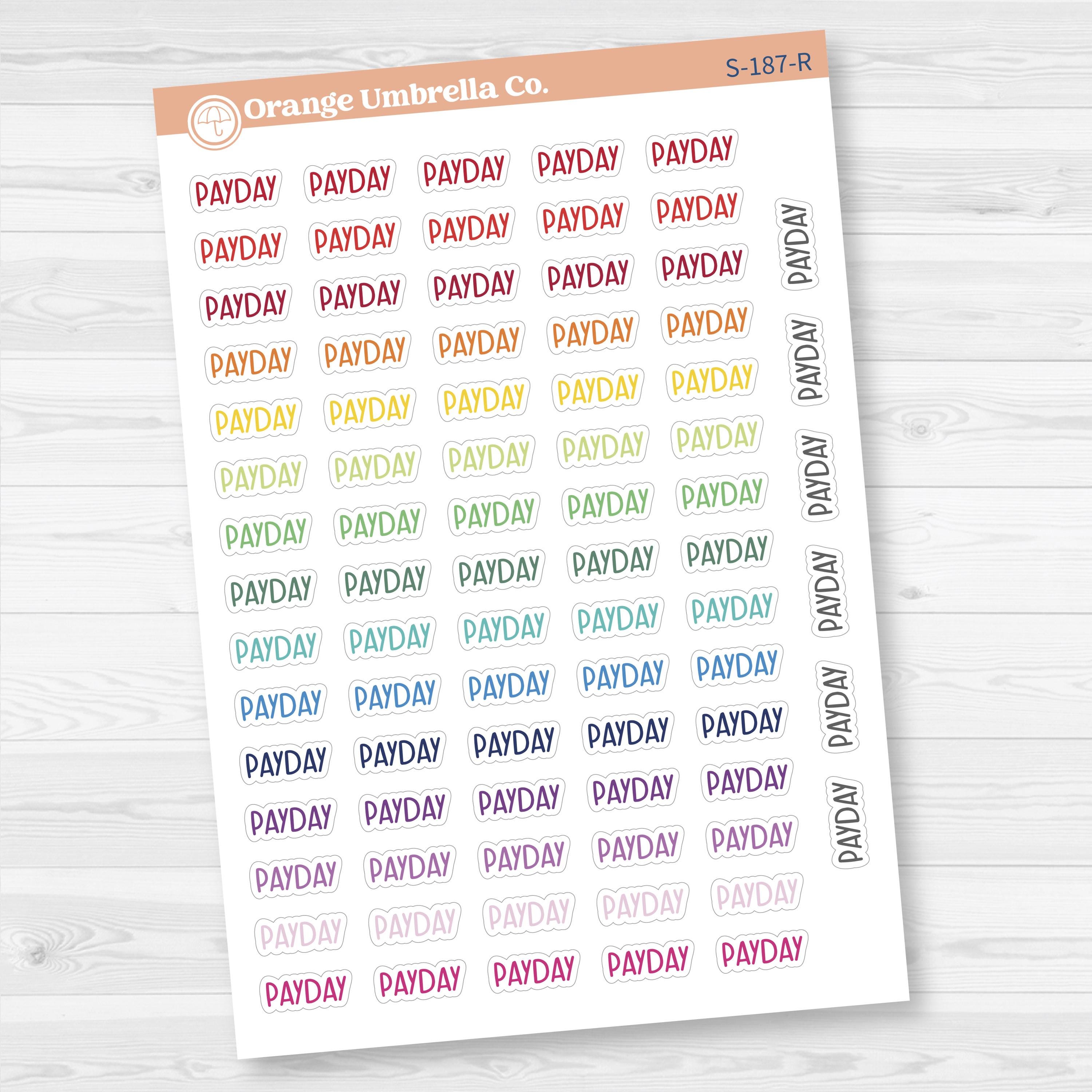 Payday Script Planner Stickers | F8 | S-187