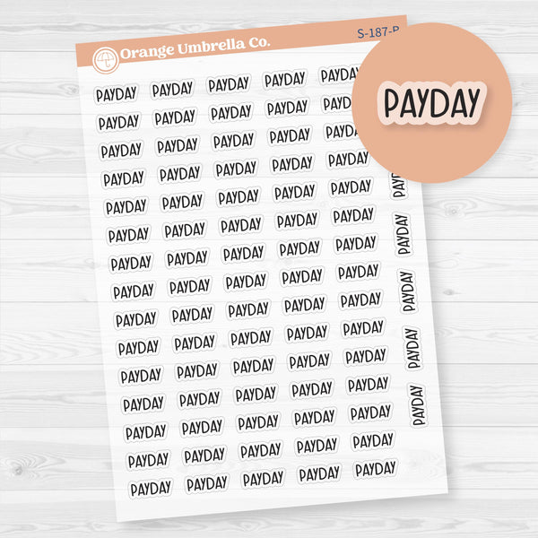 Payday Script Planner Stickers | F8 | Clear Matte | S-187-BCM