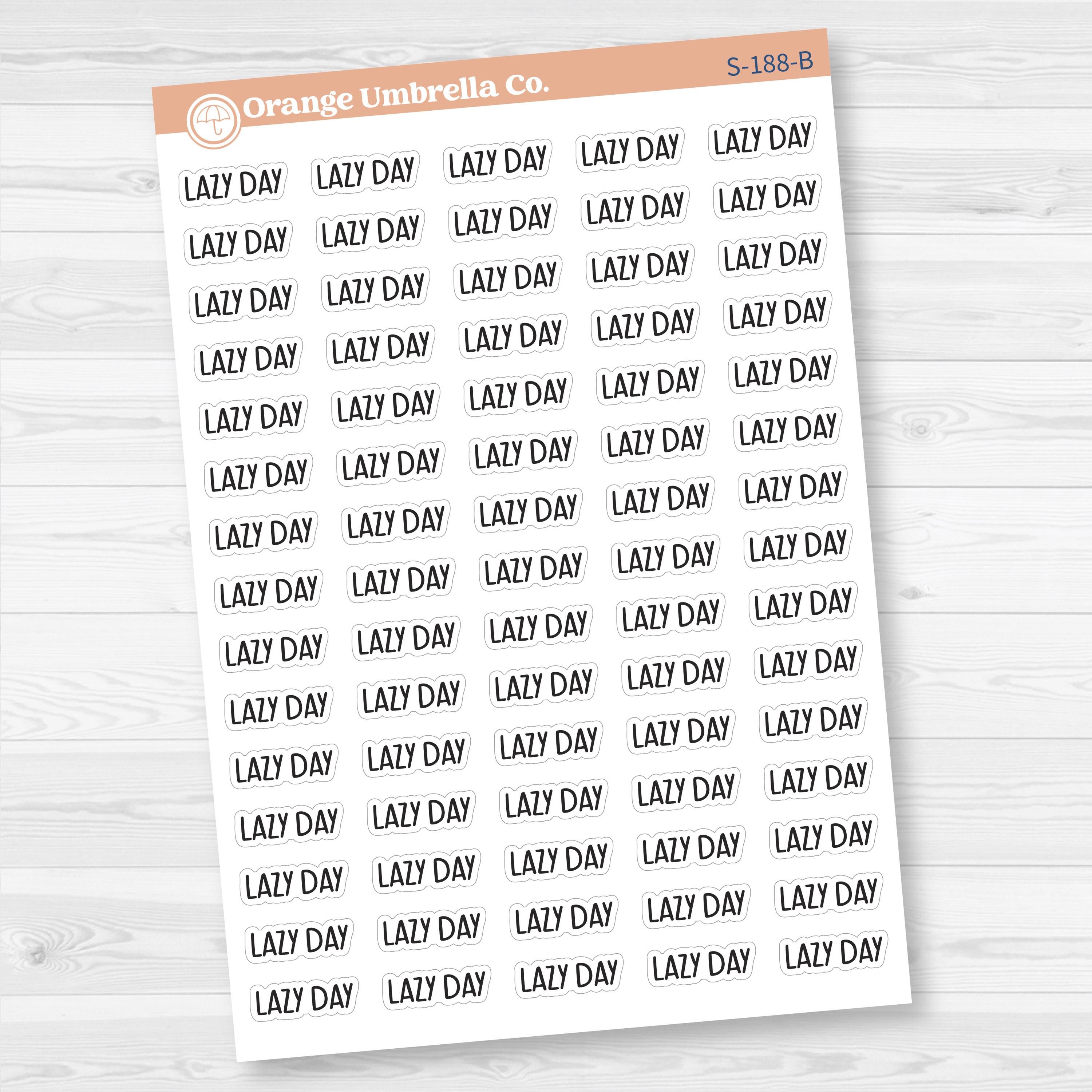 Lazy Day Planner Stickers | F8 | S-188