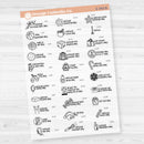 December Wacky Holidays Mini Script Planner Stickers | F17 | E-343