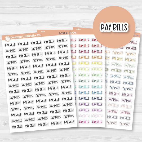 Pay Bills Planner Stickers | F8 | S-191