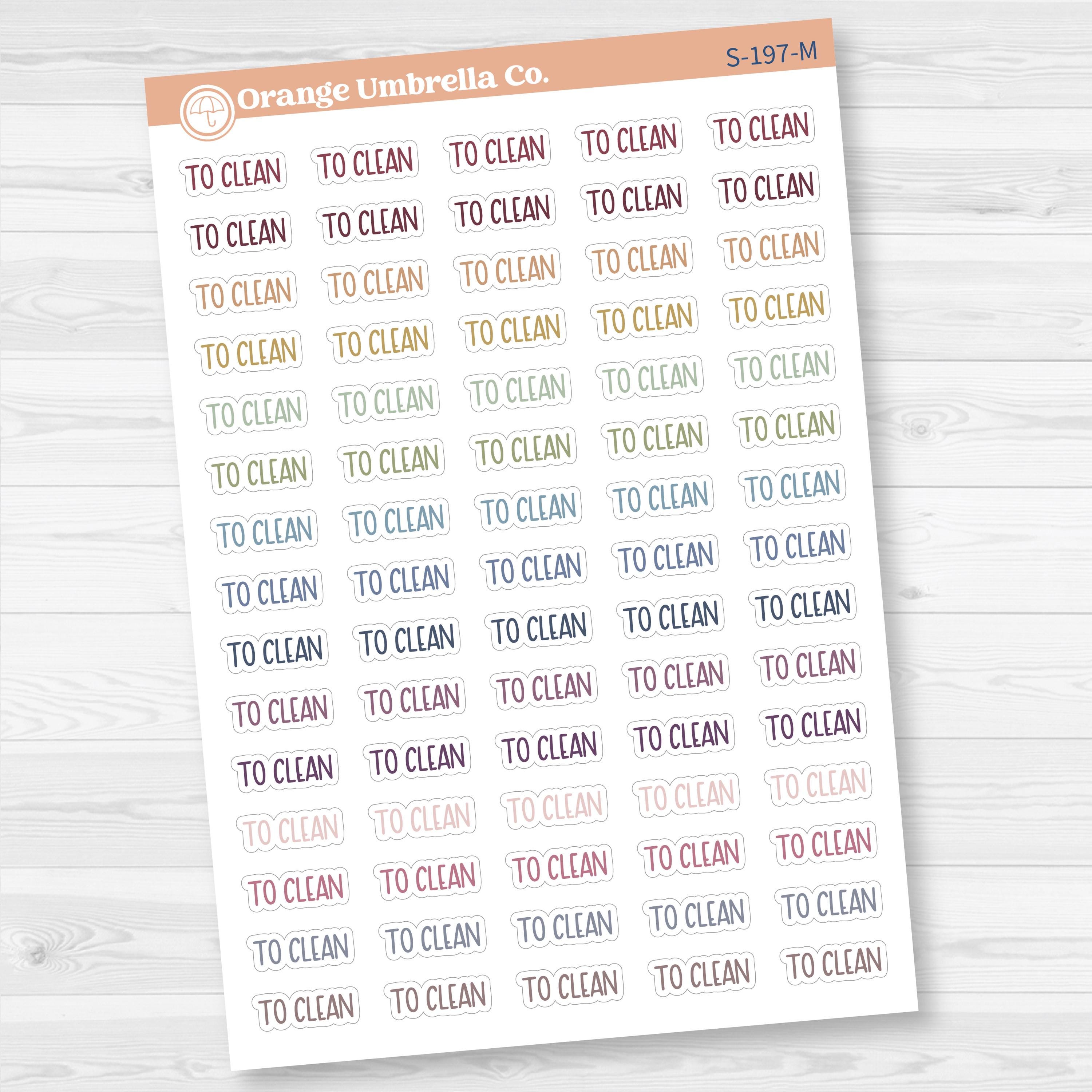 To Clean Planner Stickers | F8 | S-197