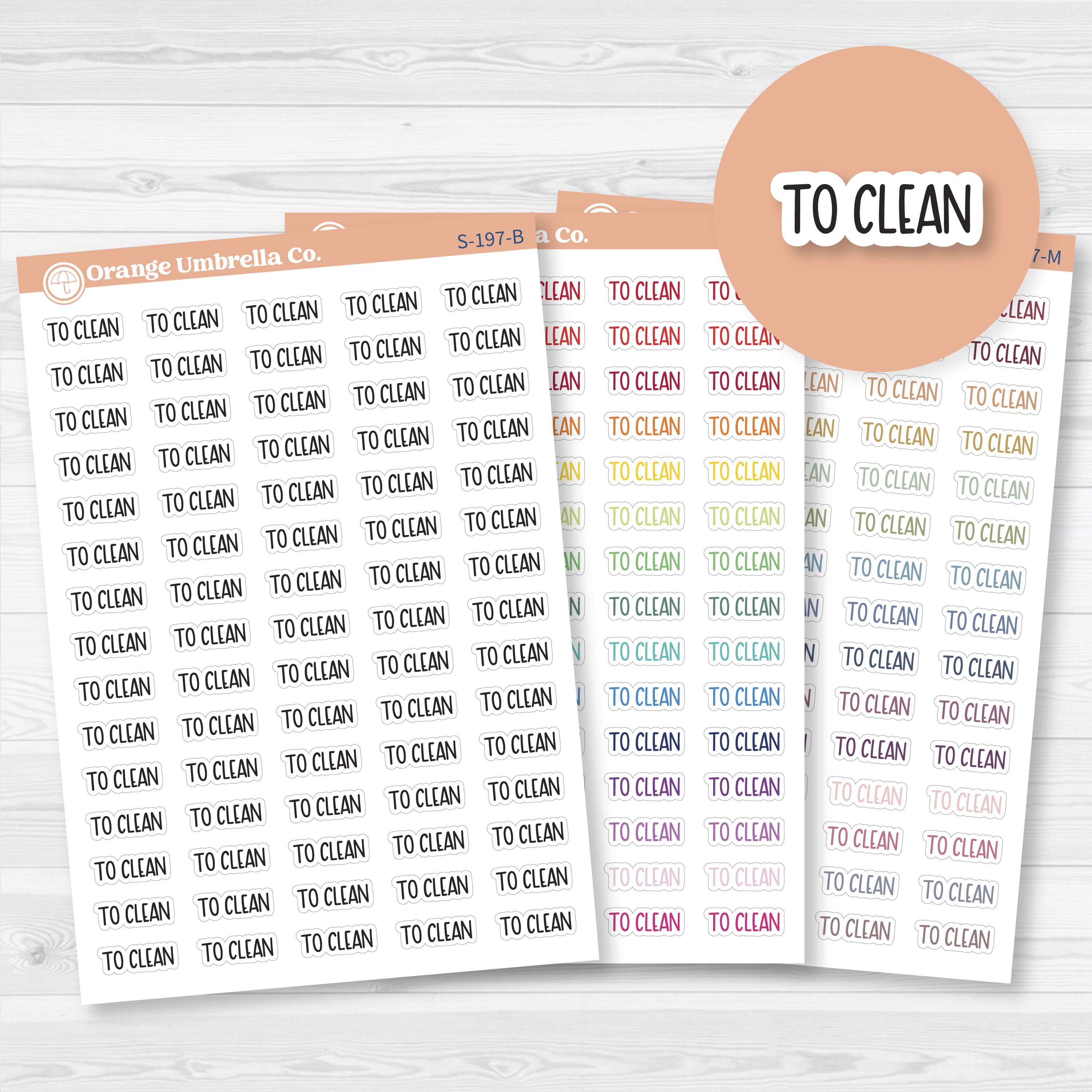 To Clean Planner Stickers | F8 | S-197