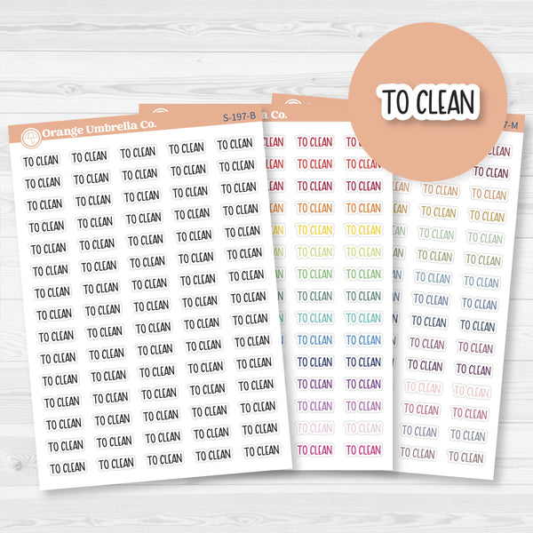 To Clean Planner Stickers | F8 | S-197