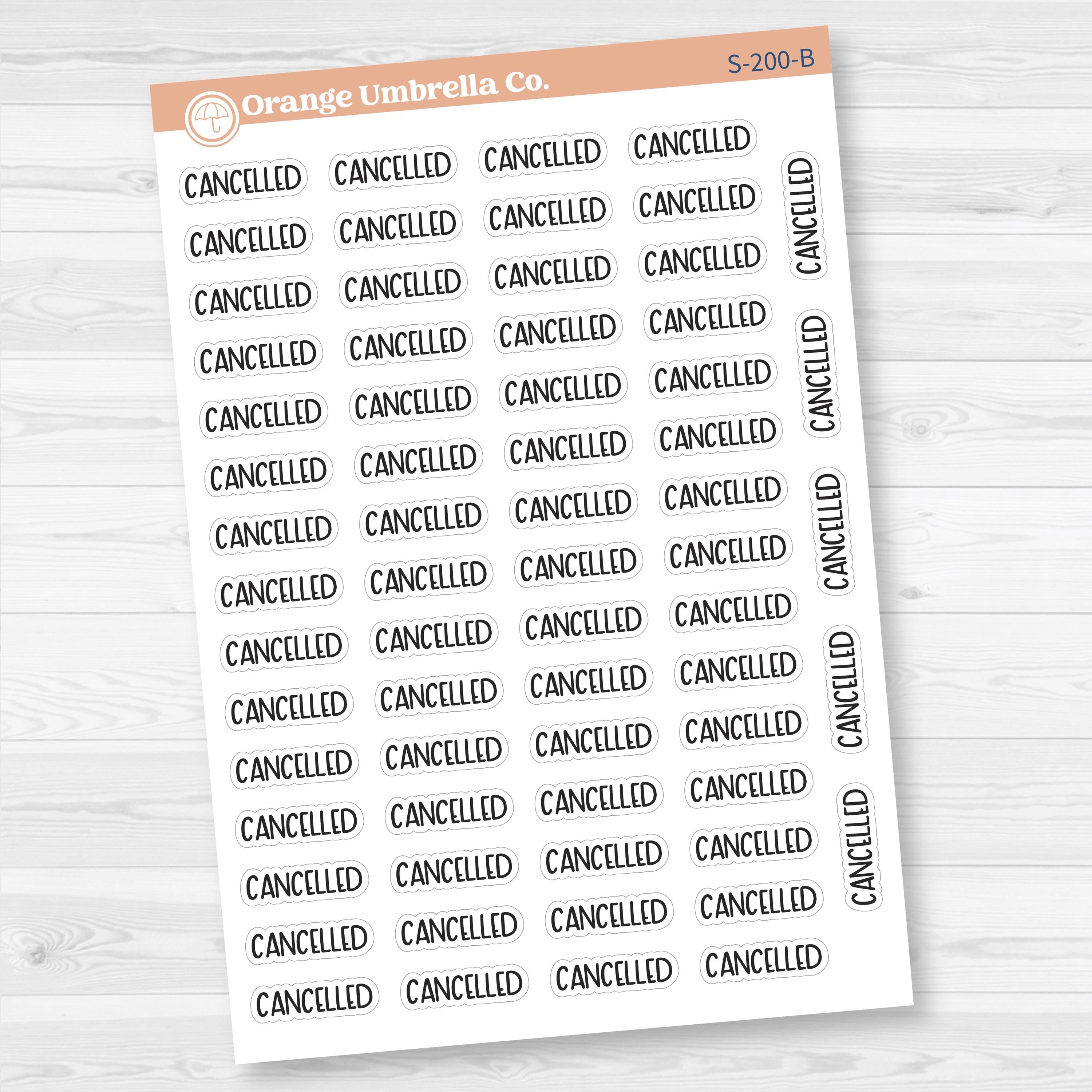Cancelled Planner Stickers | F8 | S-200