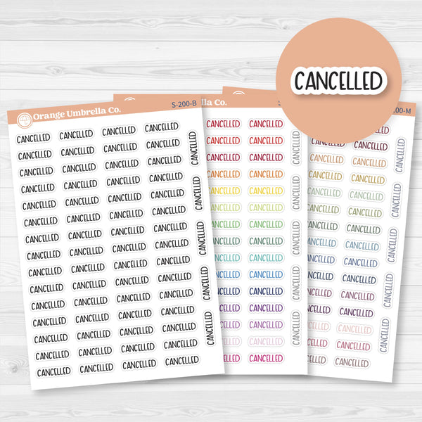 Cancelled Planner Stickers | F8 | S-200