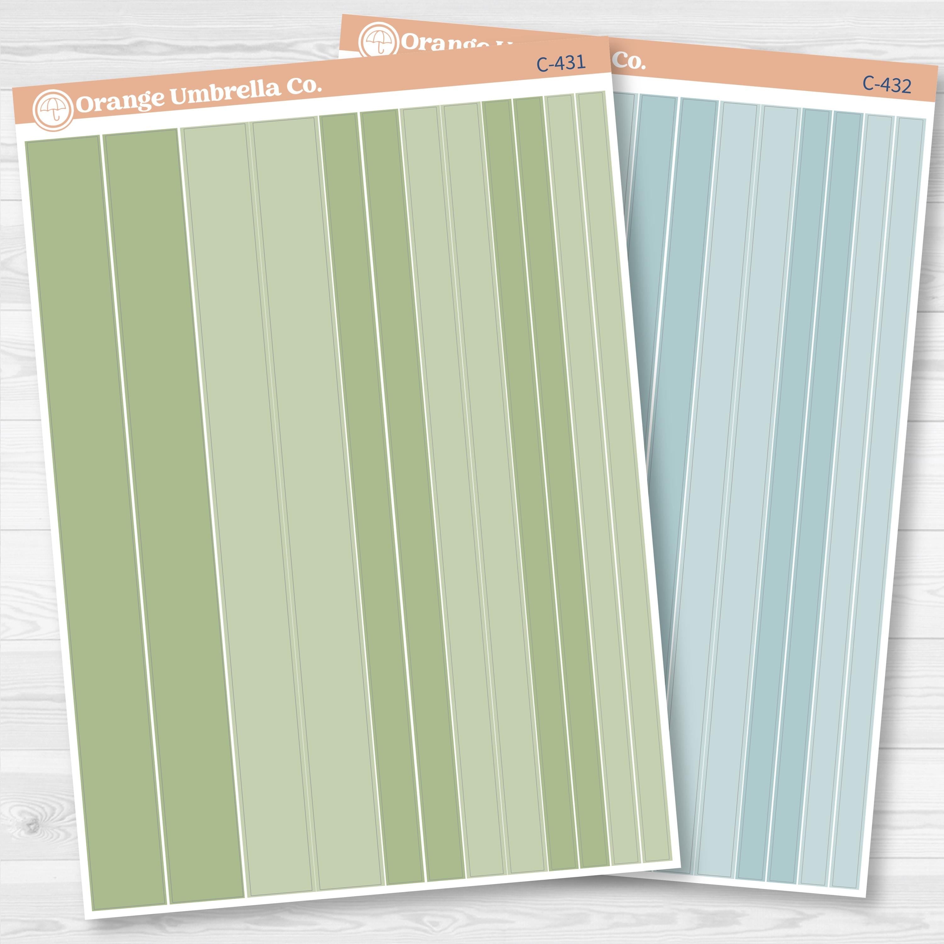 Washi Strip Planner Stickers | Tranquility Color Palette | C-423-C-434