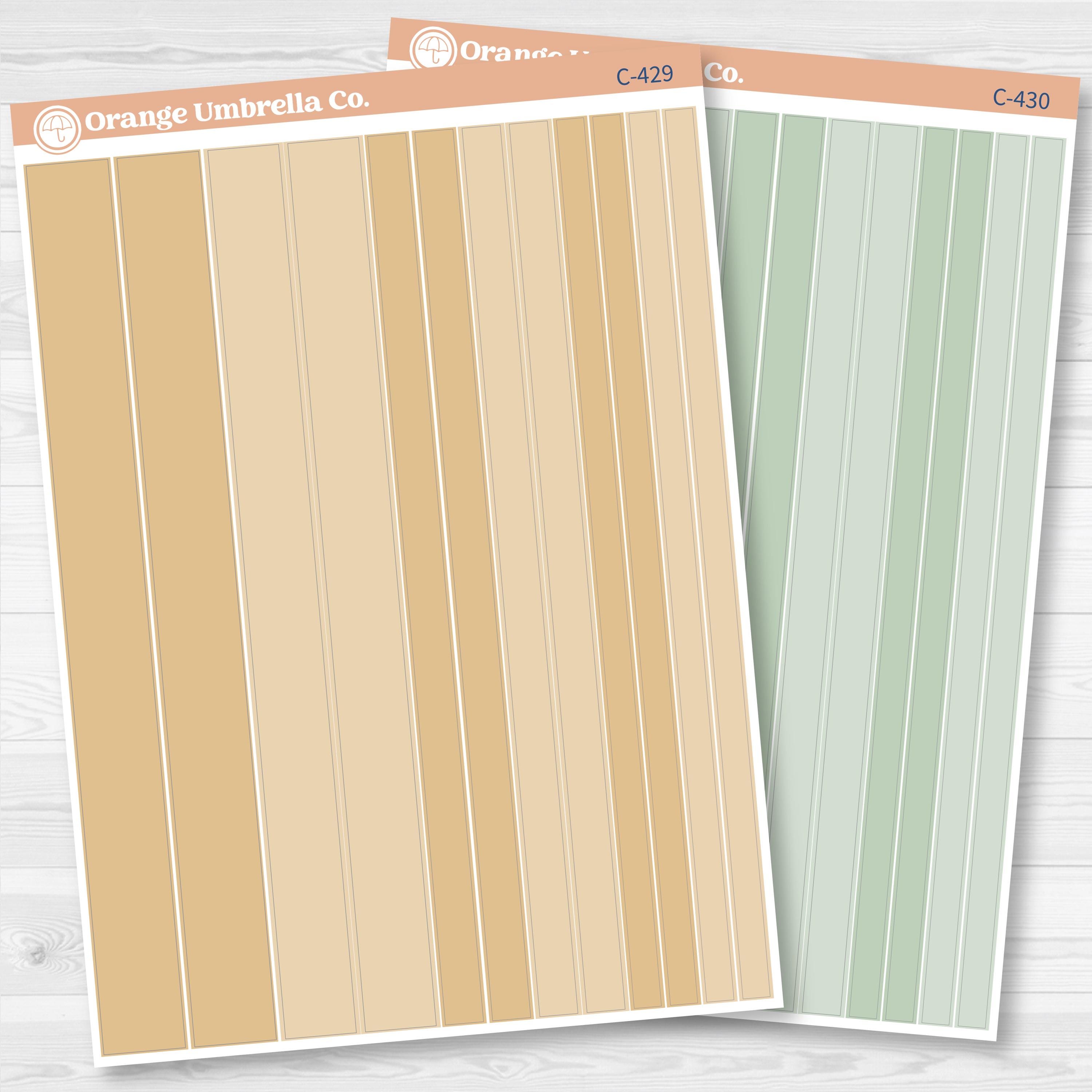 Washi Strip Planner Stickers | Tranquility Color Palette | C-423-C-434