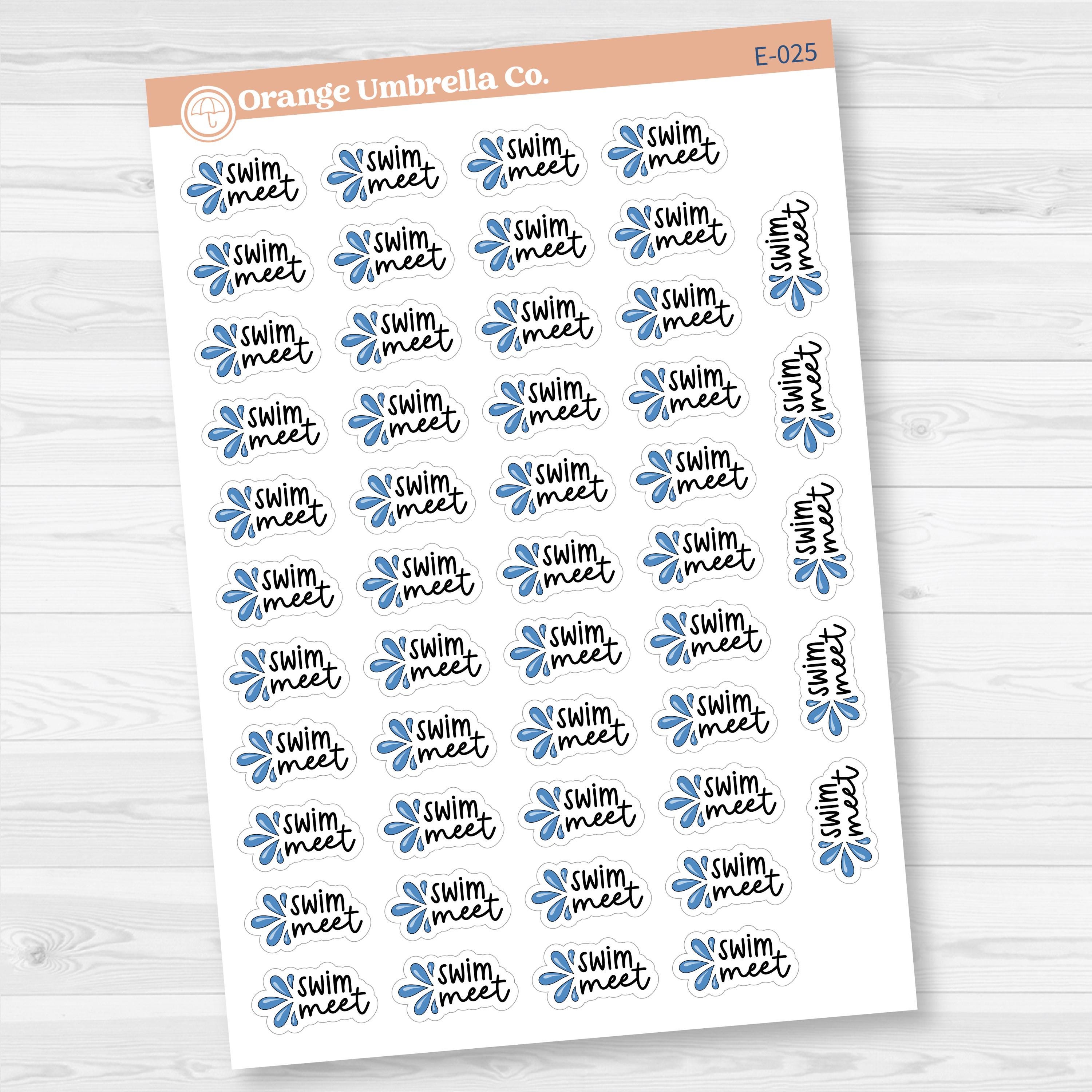 Swim Meet Icon Script Planner Stickers | F17 | E-025